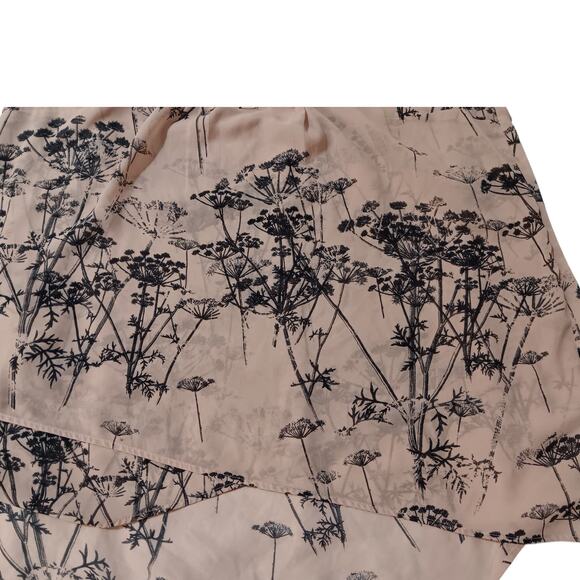 Artsy Boho Semi Sheer Tunic Top Blouse Loose SM Floral Cottagecore Beige Pink - Picture 7 of 13